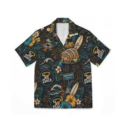 Men's Tropical Hawaiian Shirt — 'Tee Sauce' Surf & Tacos AOP Camp Shirt