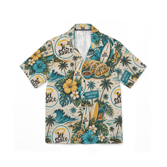 Men's Tropical Hawaiian Shirt — 'Tee Sauce' Surf & Tacos AOP Camp Shirt