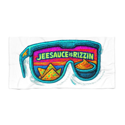 "JeeSauce Is Rizzin" Beach Towel